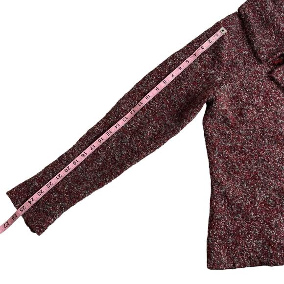 Coldwater Creek Boucle Slub Cardigan Red One Button Size XL 16 Lagenlook Boho - Picture 13 of 14